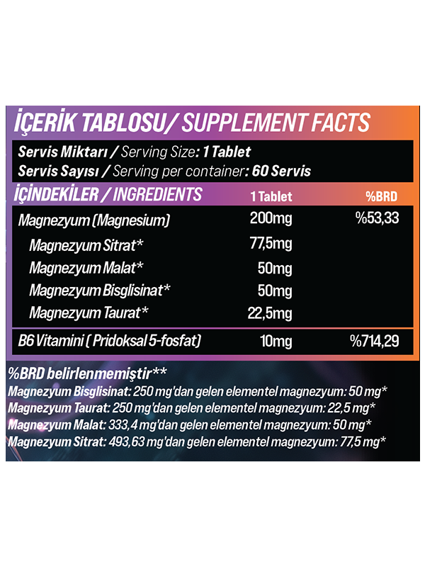 GRIMSUPPS OBLIVION MAGNEZYUM COMPLEX 60 TABLETS