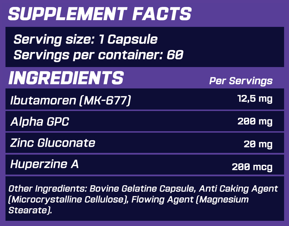 GRIMLABS RUTHLESS MK-677 12.5 MG 60 CAPSULES