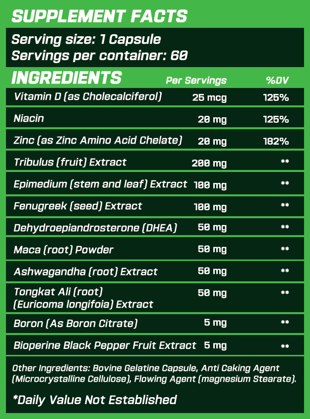 GRIMLABS SINISTER TESTO BOOSTER 60 CAPSULES