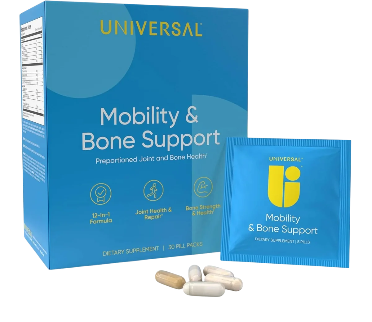 UNIVERSAL MOBILITY & BONE SUPPORT Cartılage Multıvıtamın Collagen Turmerıc Glucosamıne Chondroıtın MSM Flex 30 Packs