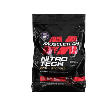 MUSCLETECH NITROTECH WHEY GOLD 3.63 Kg DOUBLE RICH CHOCOLATE FLAVOR