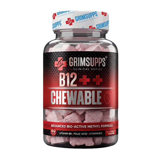 GRIMSUPPS B12++ 1000 MCG CHEWABLE 60 TABLETS STRAWBERRY FLAVOR