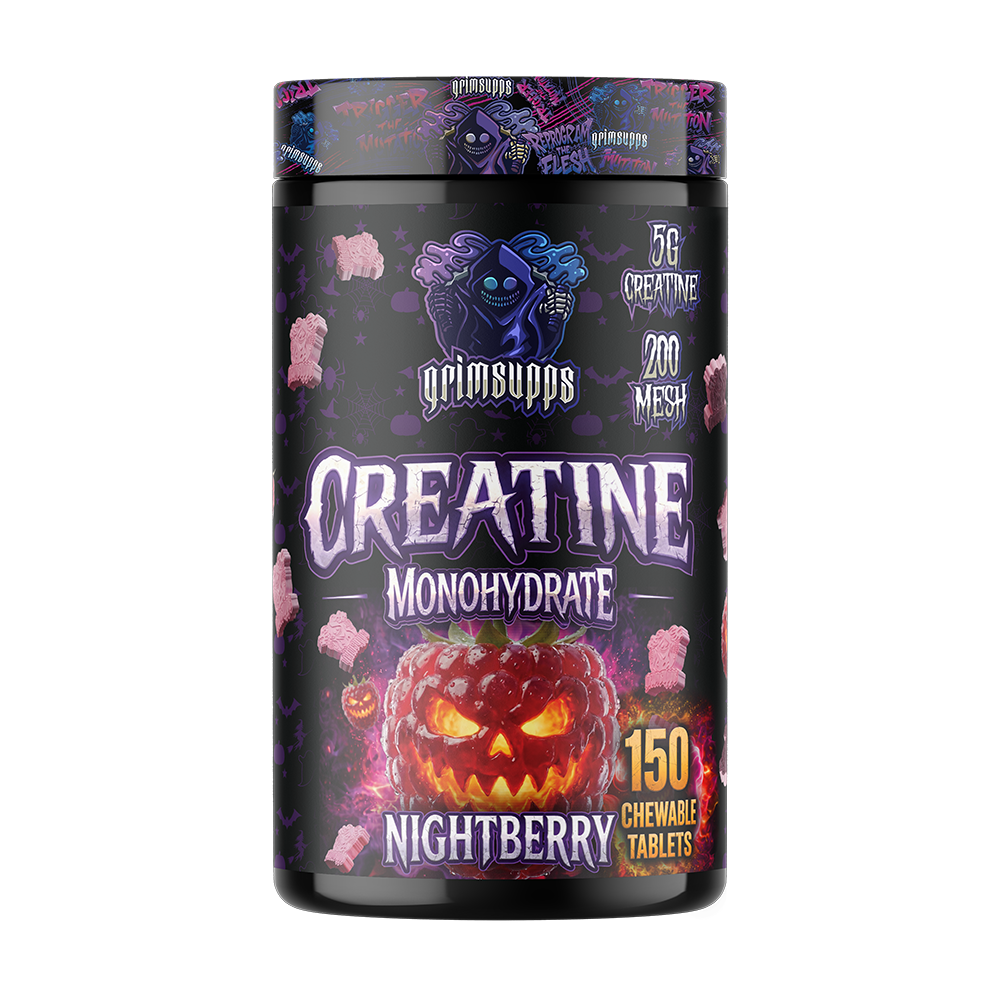GRIMSUPPS CREATINE MONOHYDRATE NIGHTBERRY FLAVOR 150 CHEWABLE TABLETS