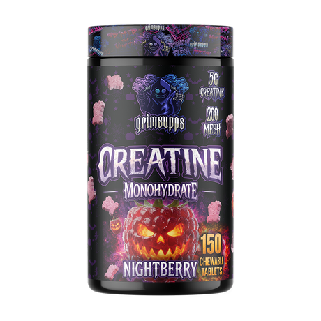 GRIMSUPPS CREATINE MONOHYDRATE NIGHTBERRY FLAVOR 150 CHEWABLE TABLETS