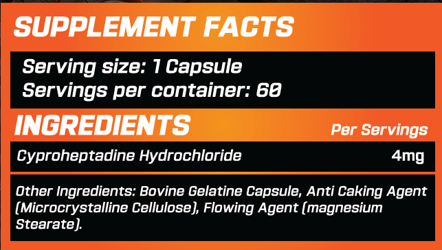 GRIMLABS CYPROHEPTADINE MASS & GROWTH 60 CAPS