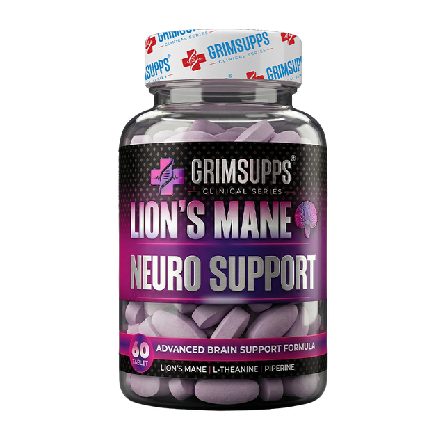 GRIMSUPPS LION'S MANE NEURO SUPPORT L-THEANINE & PIPERINE 60 TABLETS