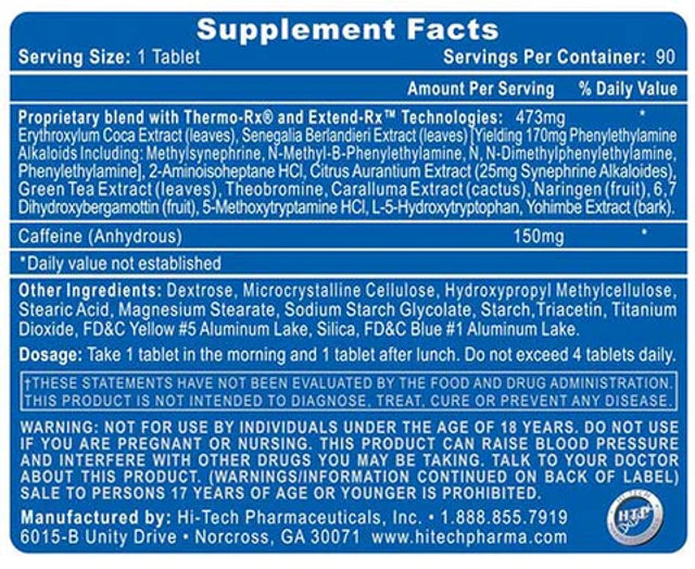 HI-TECH PHARMA LIPODRENE ELITE 90 Servings