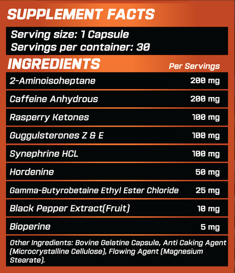 GRIMLABS SHREDDER THERMOGENIC FAT BURNER 30 CAPSULES