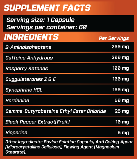 GRIMLABS SHREDDER THERMOGENIC FAT BURNER 60 CAPSULES