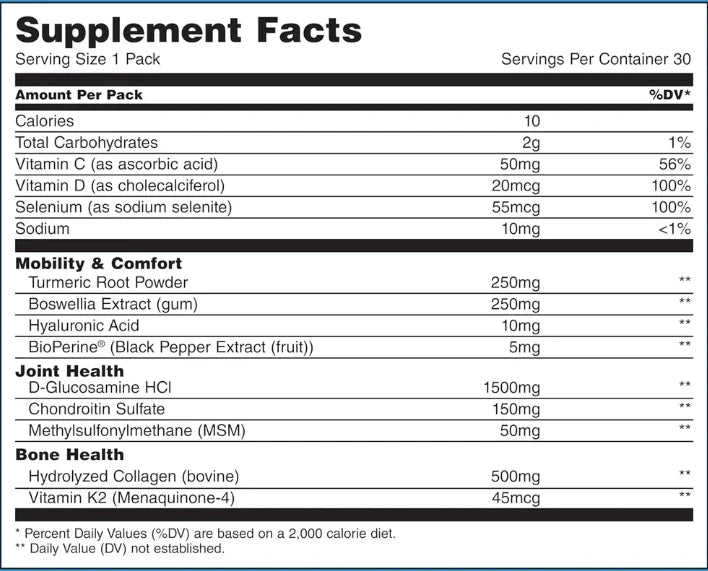 UNIVERSAL MOBILITY & BONE SUPPORT Cartılage Multıvıtamın Collagen Turmerıc Glucosamıne Chondroıtın MSM Flex 30 Packs