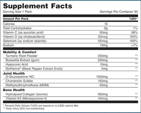 UNIVERSAL MOBILITY & BONE SUPPORT Cartılage Multıvıtamın Collagen Turmerıc Glucosamıne Chondroıtın MSM Flex 30 Packs