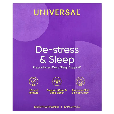 UNIVERSAL DE-STRESS & SLEEP MULTIVITAMIN Ashwagandha & Theanıne & Valerıan Root & Melatonın 30 Pıll Packs