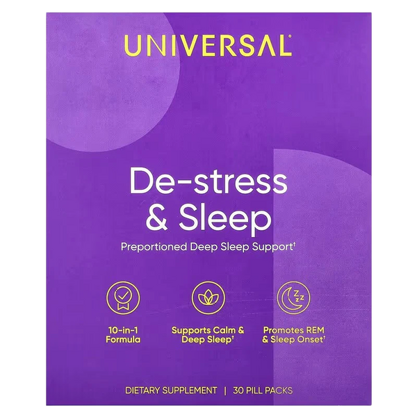 UNIVERSAL DE-STRESS & SLEEP MULTIVITAMIN Ashwagandha & Theanıne & Valerıan Root & Melatonın 30 Pıll Packs