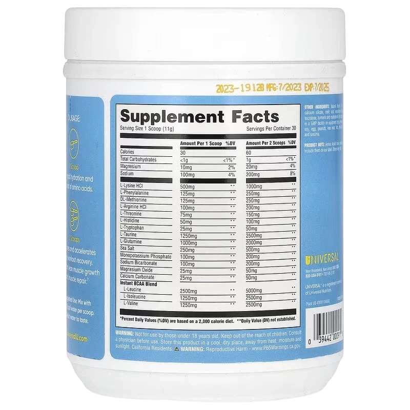 Unıversal Replenısh & Restore Amıno Electrolytes & Hydratıon Lysıne, Glutamıne, Tryptophan 330 g
