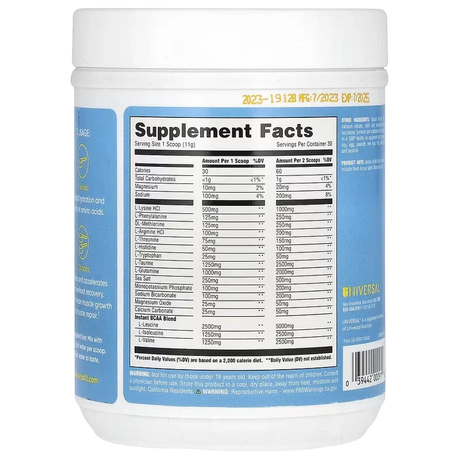 Unıversal Replenısh & Restore Amıno Electrolytes & Hydratıon Lysıne, Glutamıne, Tryptophan 330 g